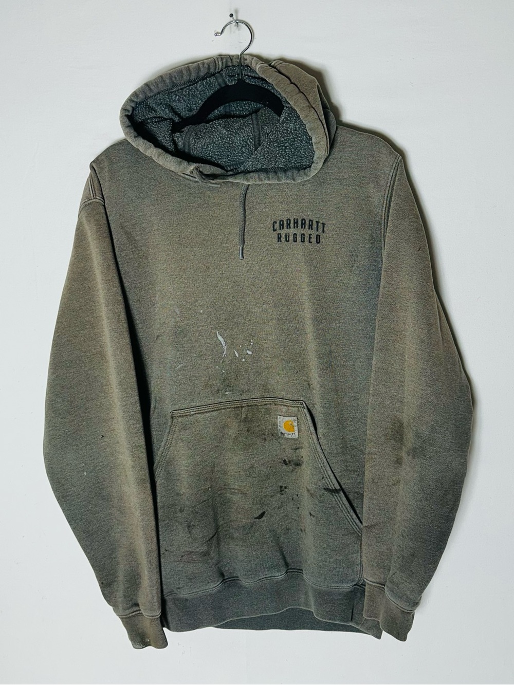 Carhartt Rugged Graphic Hoodie Sun Faded Distressed Thrashed Workwear S Grunge